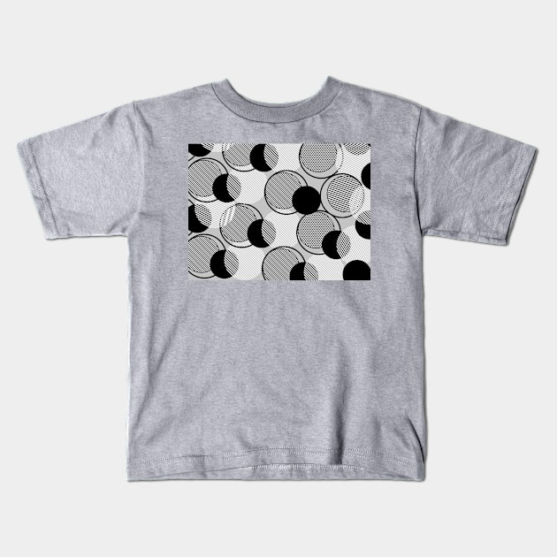 Black and White Circles Kids T-Shirt by ArtsyJulez